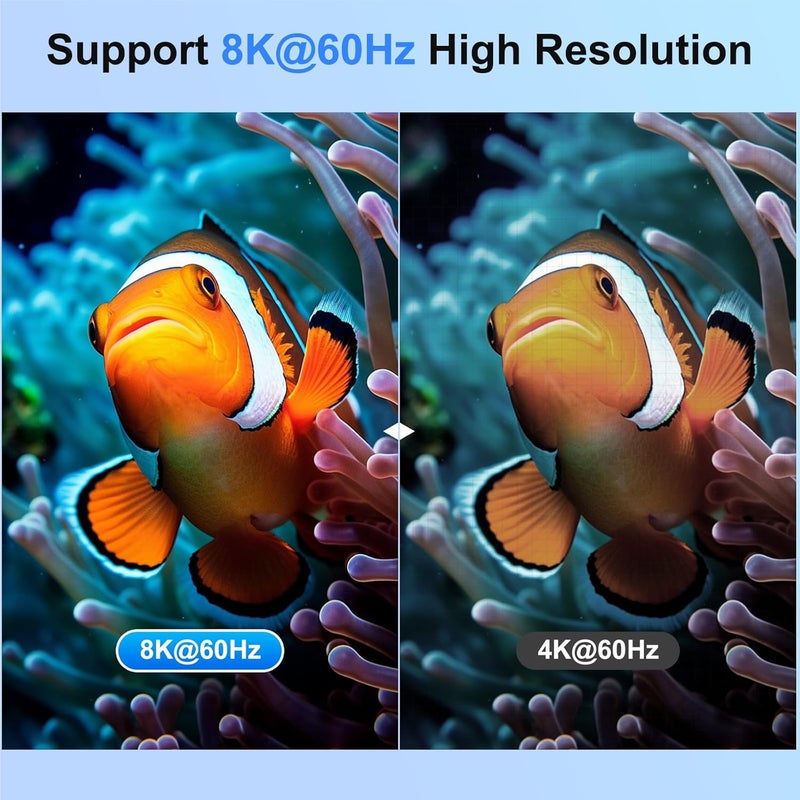 CCONG 5G USB3.0 KVM Switch HDMI 8K@60Hz 4K@144Hz for 4 Computers Share 1 Monitor, KVM Switch 4 Port with 3 USB 3.0 and 1 USB-C Ports Share Keyboard Mouse - Image 5